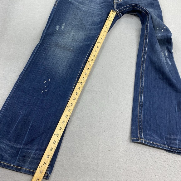 Rock Revival Jeans Mens 36 Blue Denim Pant Paul Straight Flap Pockets Distressed - Picture 13 of 16